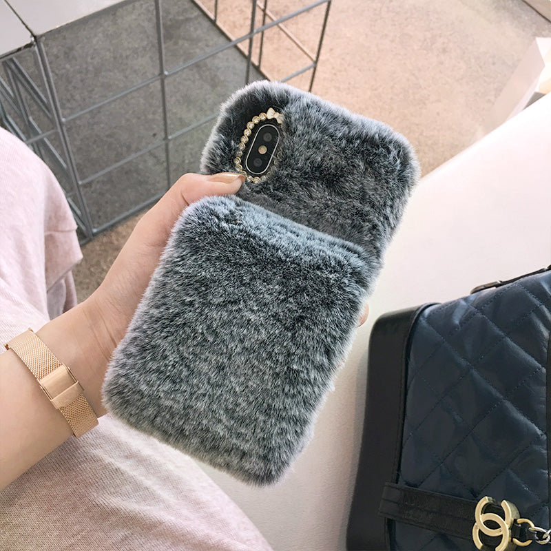 Plush wristband phone case