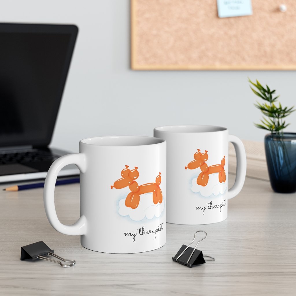 Orange Balloon Dog Theme Mug