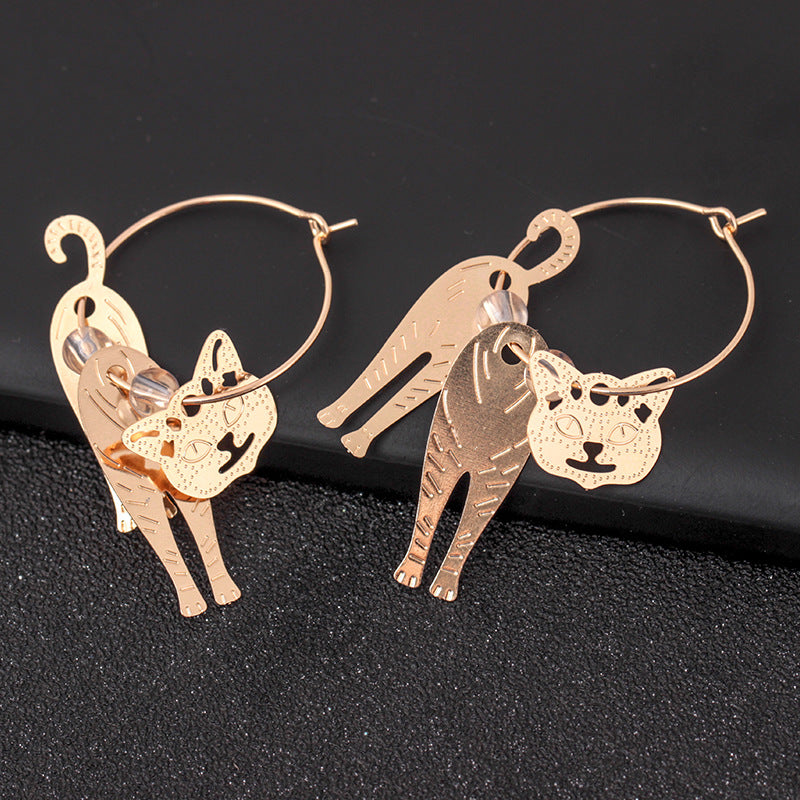 Dynamic Kitty Cute Animal Alien Cat Earrings