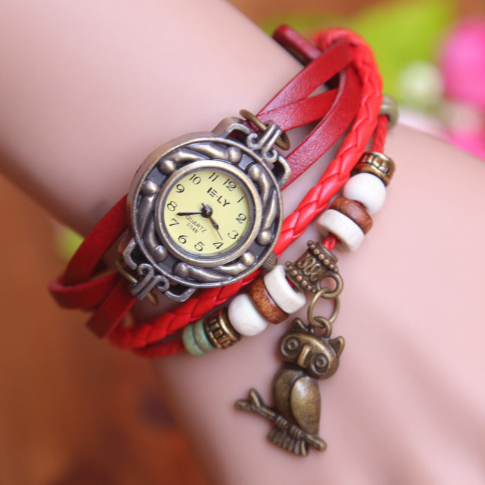 New bracelet bracelet owl female style back Rome fashion punk tide Korean female student Watch