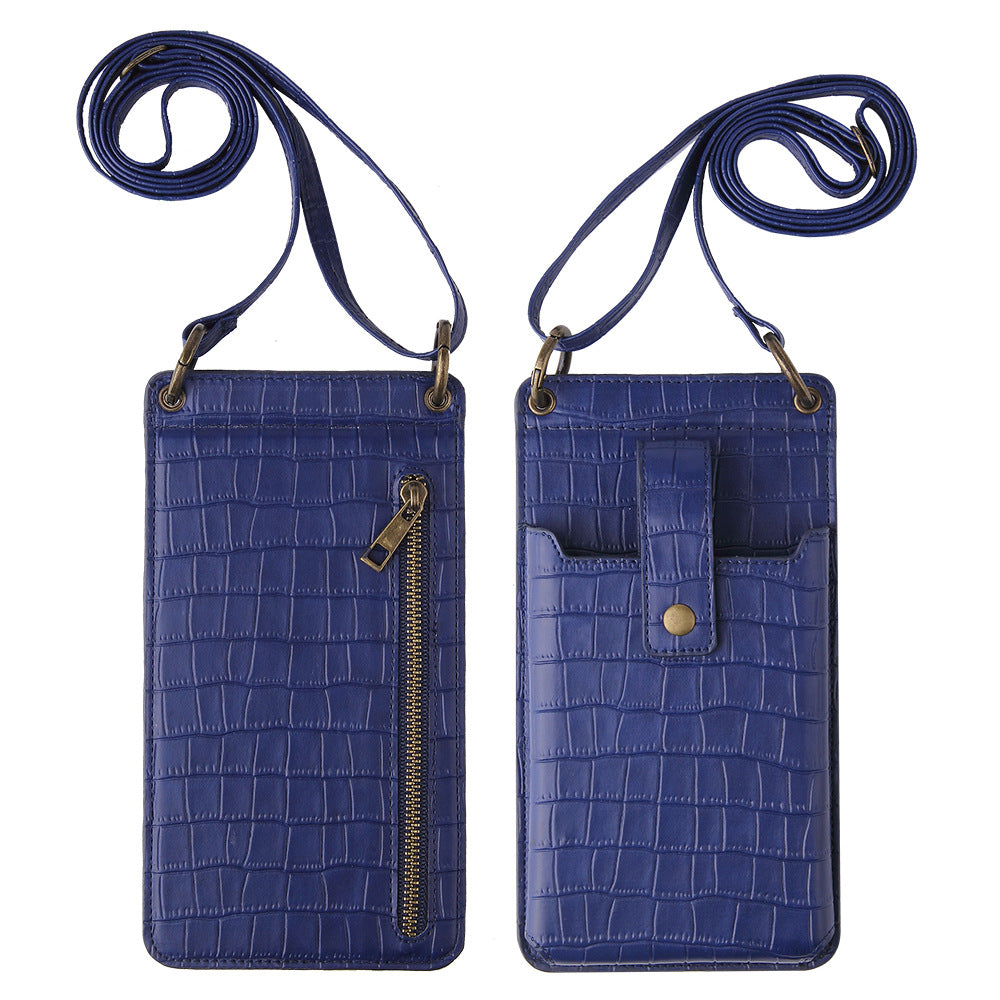 Multi-function Crossbody Bags For Mobile Phone Crocodile Pattern Wallet Card Holder