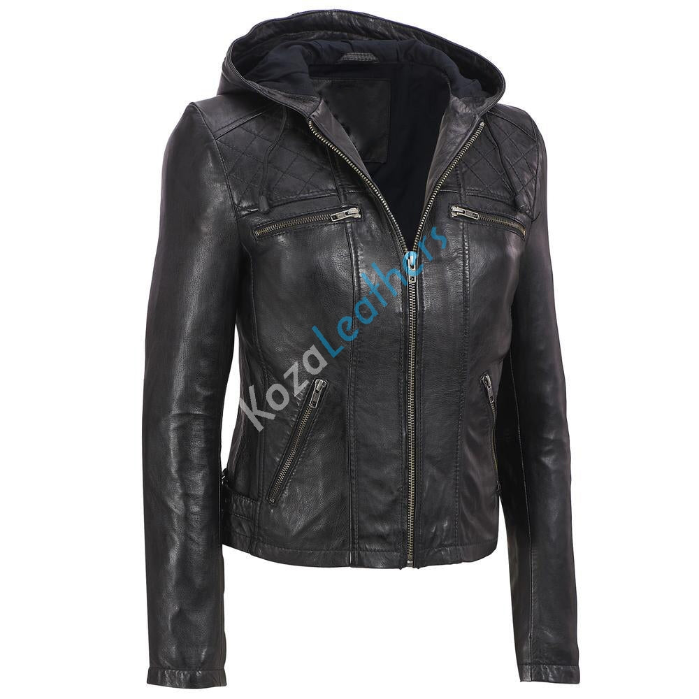 Leathers Women's Real Lambskin Leather Bomber Jacket KW161