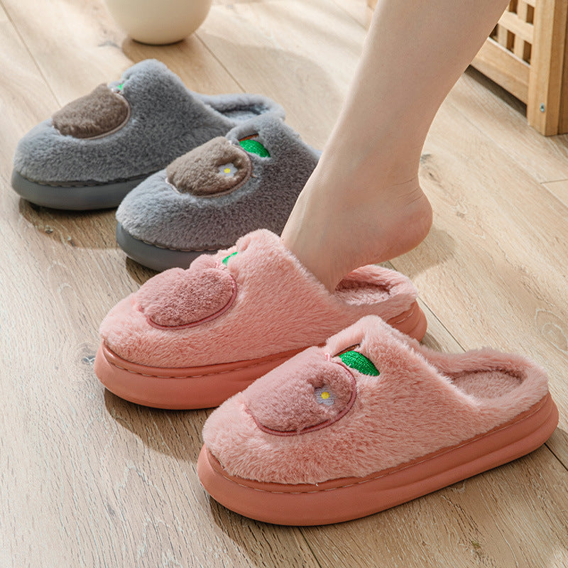 Cotton Slippers For Women Autumn And Winter Indoor Warm And Cute Home Slippers Non-slip Fuzzy Plush Shoes