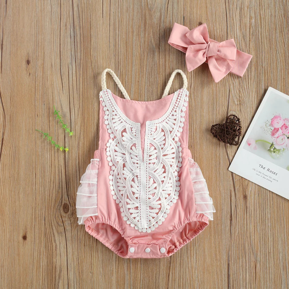 Creative Simple Baby Lace Romper Jumpsuit One Piece