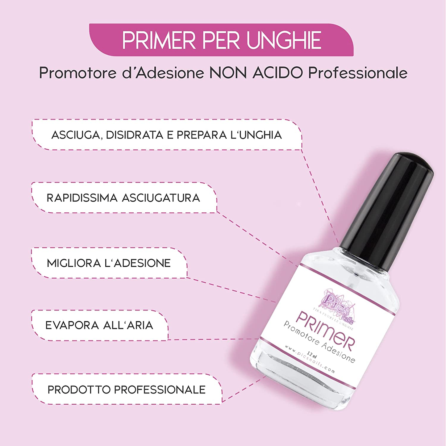 Primer Unghie Gel Non Acido Professionale 12 ml