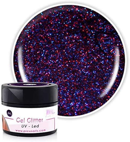 Gel Glitter  uv/led Multicolor 66 - 5 ml