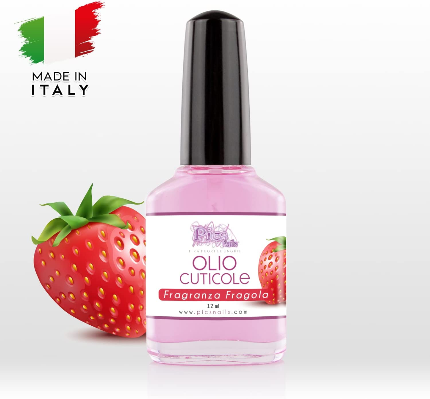 Olio Cuticole Unghie per Mani E Piedi Professionale Fragola 12 ml