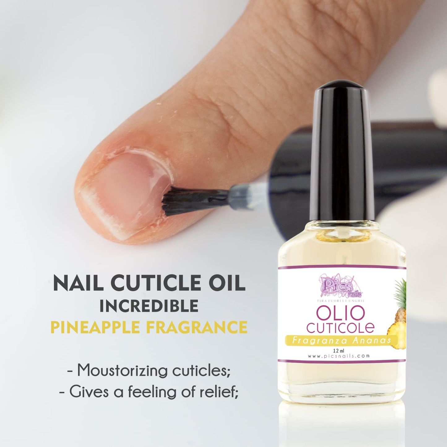 Olio Cuticole Unghie per Mani E Piedi Professionale Ananas 12 ml