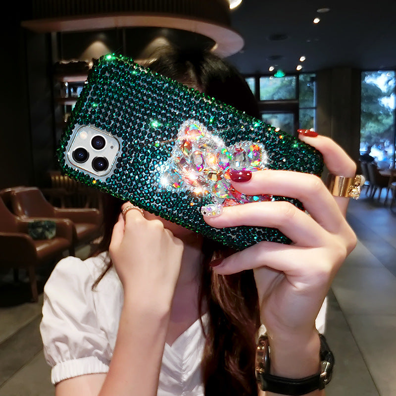 Luxury Rhinestone Bear Protective Case Phone Case