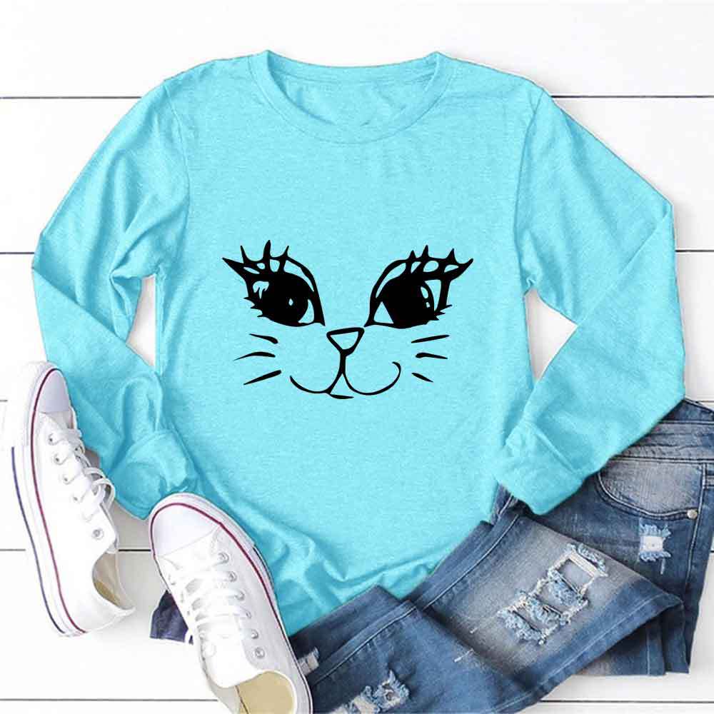 New Cross-border Women's Clothing Cat Smiley Face Pattern