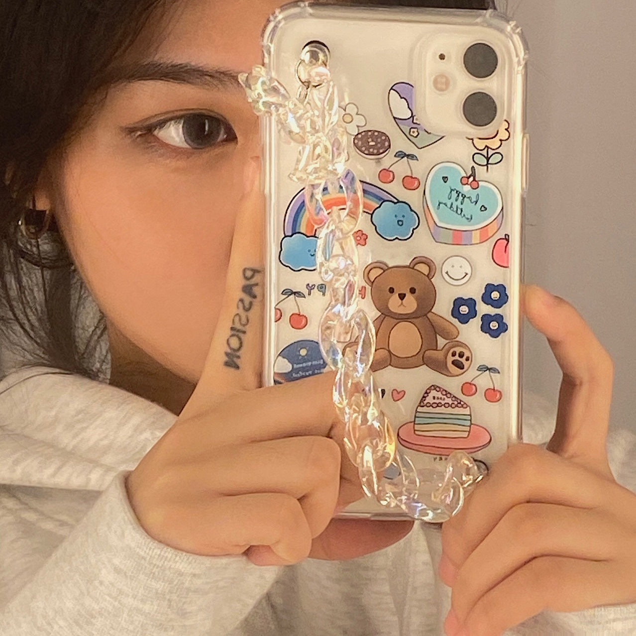 Bear Chain Protective Mobile Phone Cover Phone Case