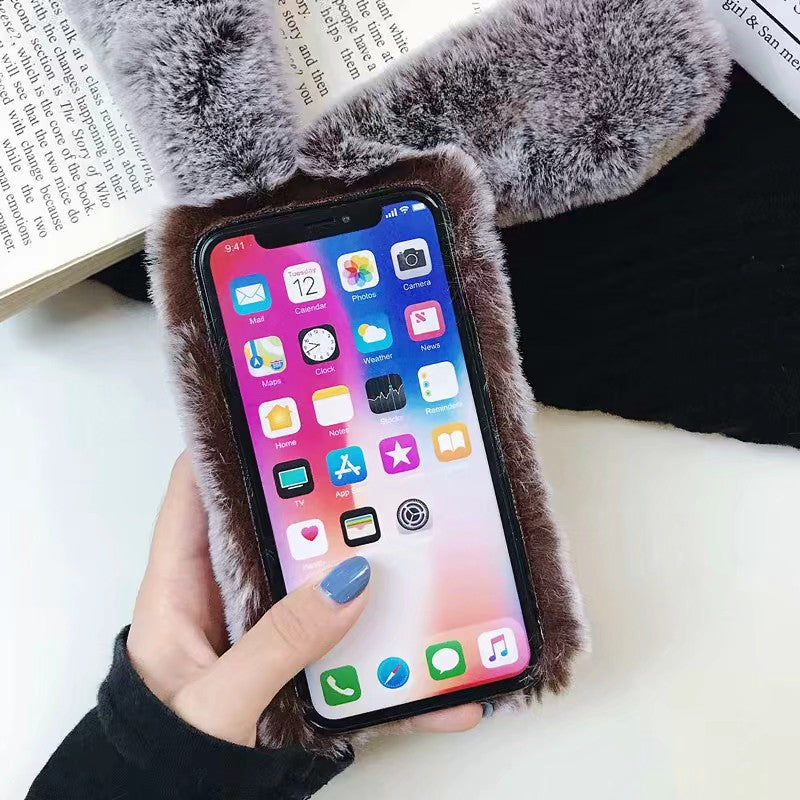 Plush warm phone case