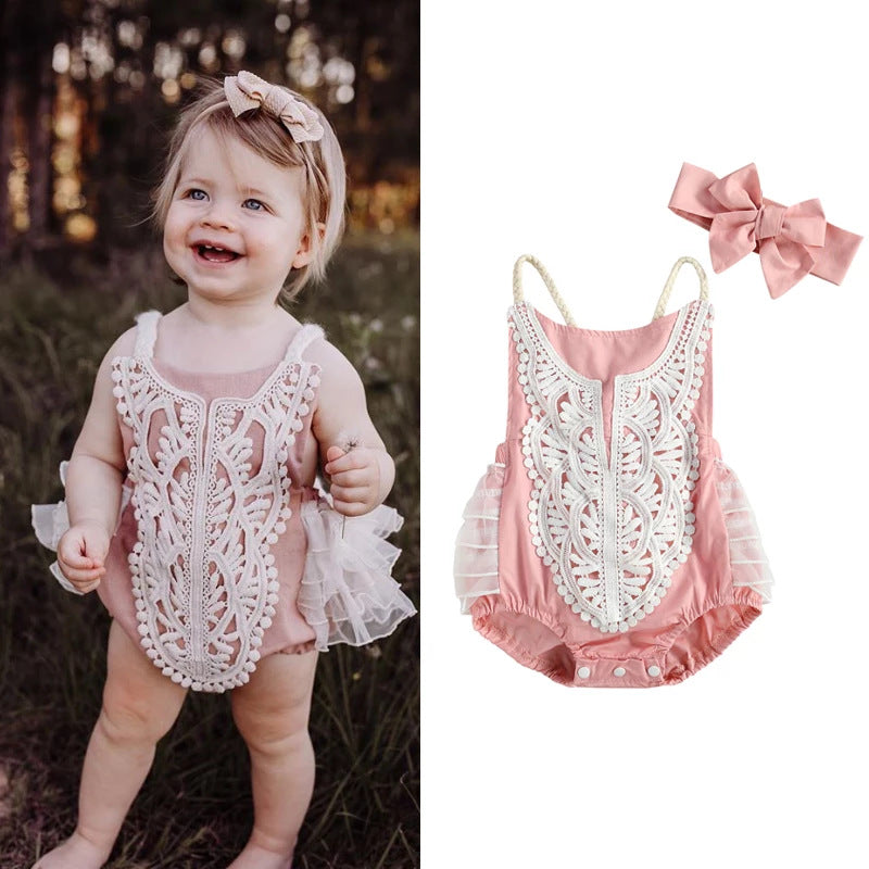 Creative Simple Baby Lace Romper Jumpsuit One Piece