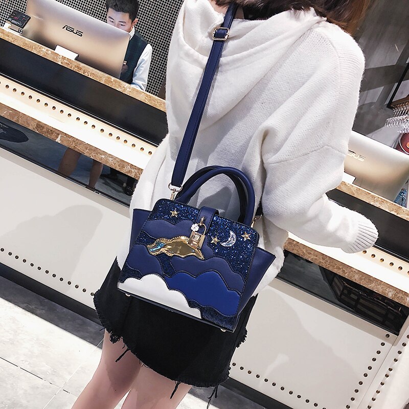 Women Leather Embroidery Handbags Girl Shoulder Bags