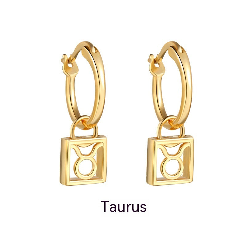 Women's Fashionable Retro Temperament Twelve Constellation Earrings