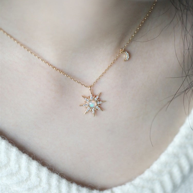 Opal Star Diamond Necklace