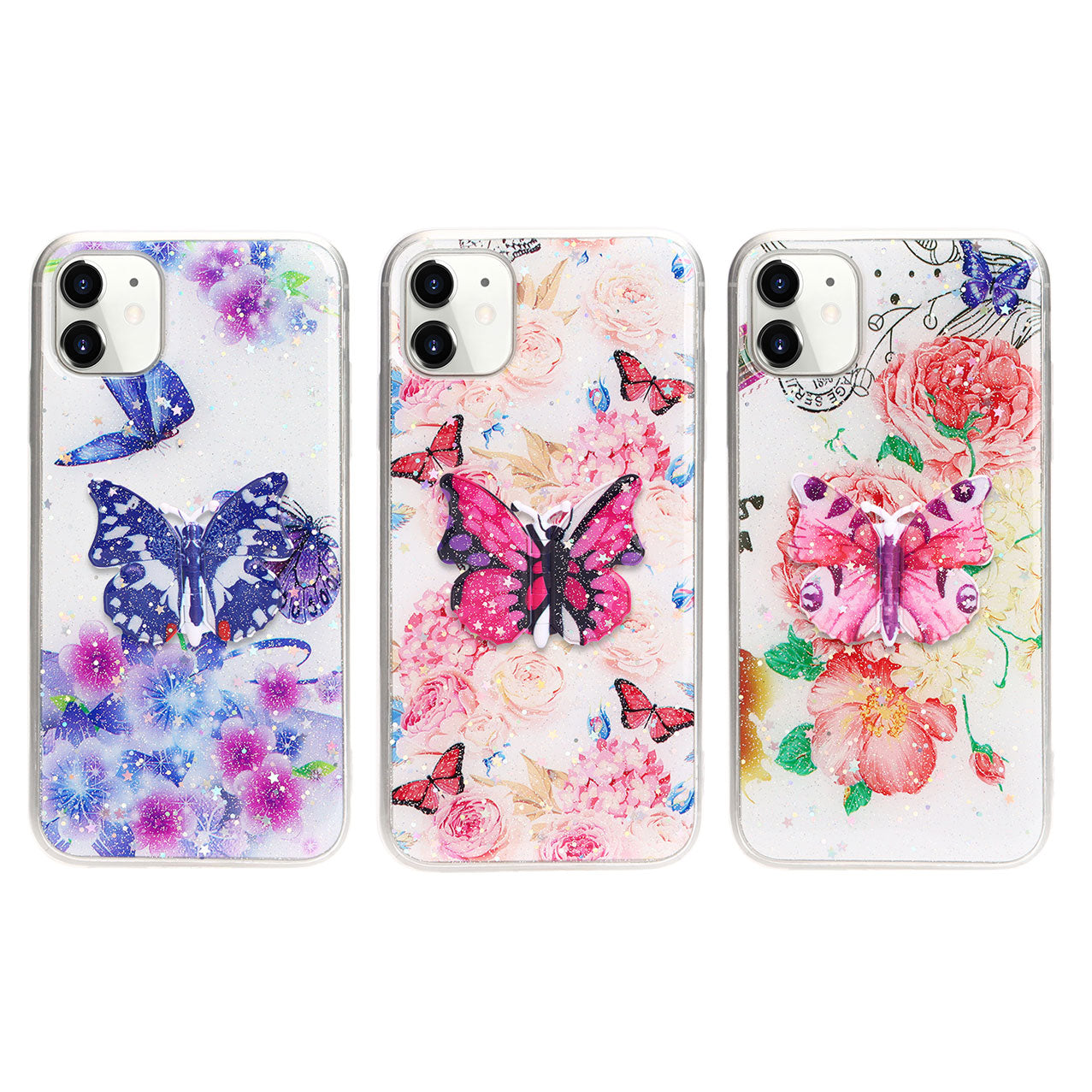 3D Butterfly Design Stand Slim Case for iPhone 12 / 12 Pro 6.1 (Hot