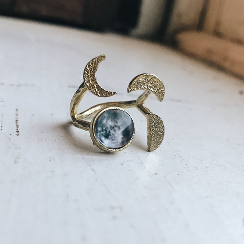 Moon Phase Sculpture Ring