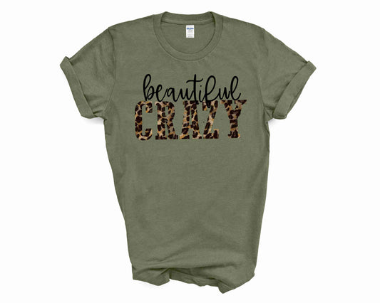 Beautiful Crazy Graphic Tee- Green