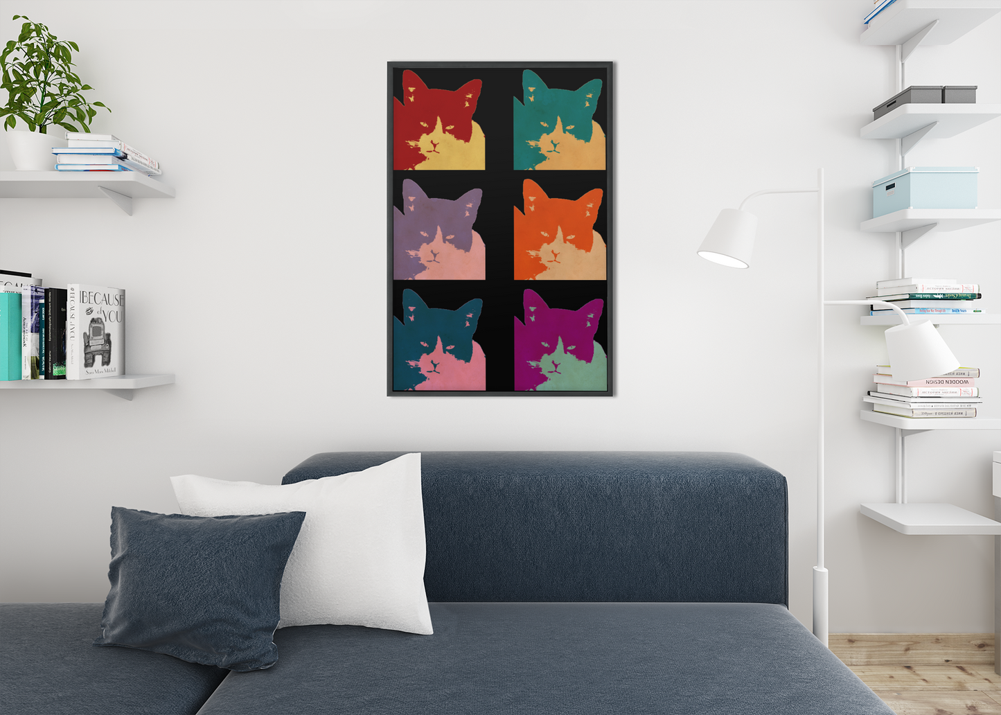 Cats Today Dark Portrait Pop Art Print