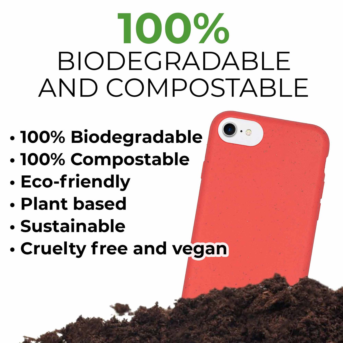 Biodegradable Personalized Phone Case - Red