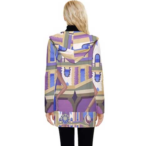 Graphics Sixties Inspired Button Up Hooded Coat