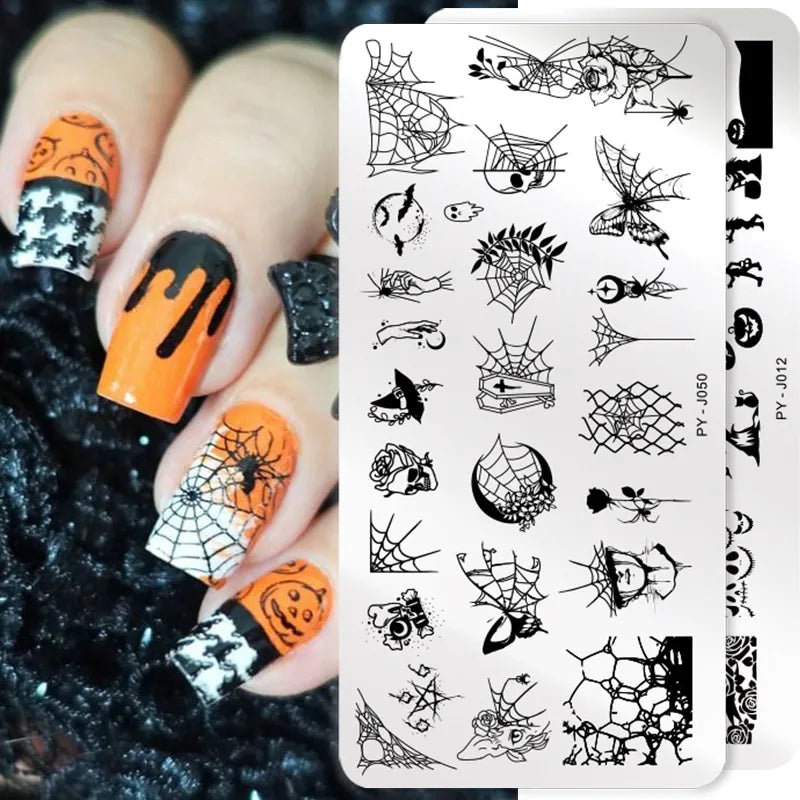 PICT YOU Halloween Nail Stamping Plates Snowflake Festival Pattern Nail Art Image Plates Nail Art Stencil Nail Template Plate