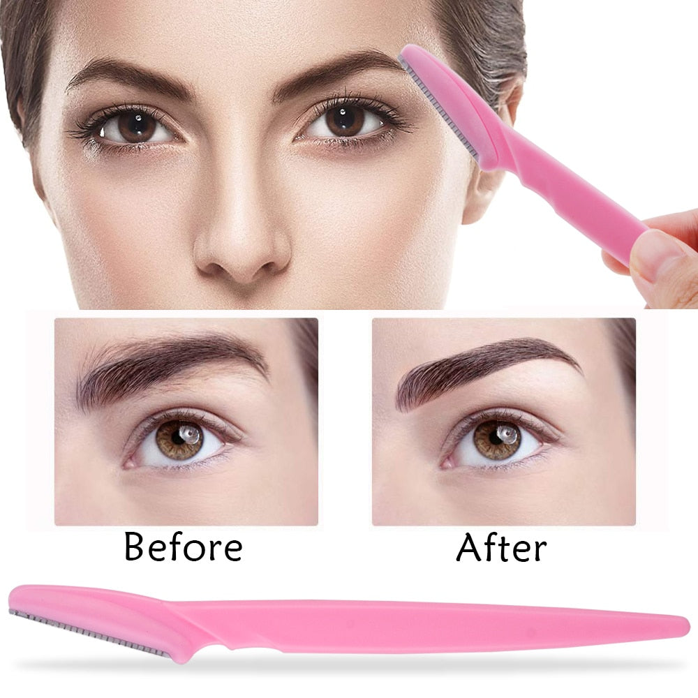 100PCS Eyebrow Shaper Portable Shaver Eye Brow Trimmer Shaping