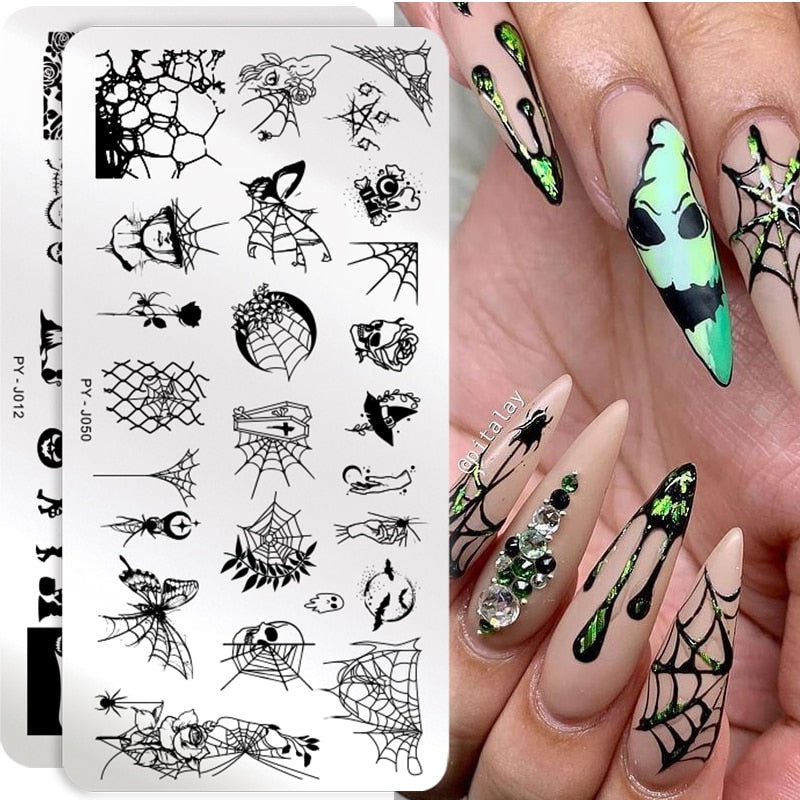 PICT YOU Halloween Nail Stamping Plates Snowflake Festival Pattern Nail Art Image Plates Nail Art Stencil Nail Template Plate