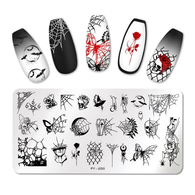 PICT YOU Halloween Nail Stamping Plates Snowflake Festival Pattern Nail Art Image Plates Nail Art Stencil Nail Template Plate