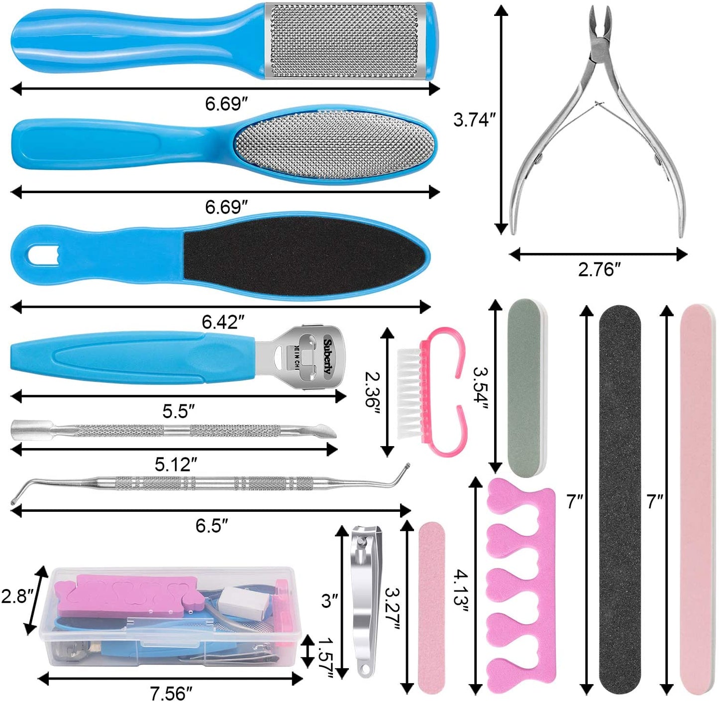 20 in 1 Foot Files Professional Pedicure Tools Set Foot Callus Remover