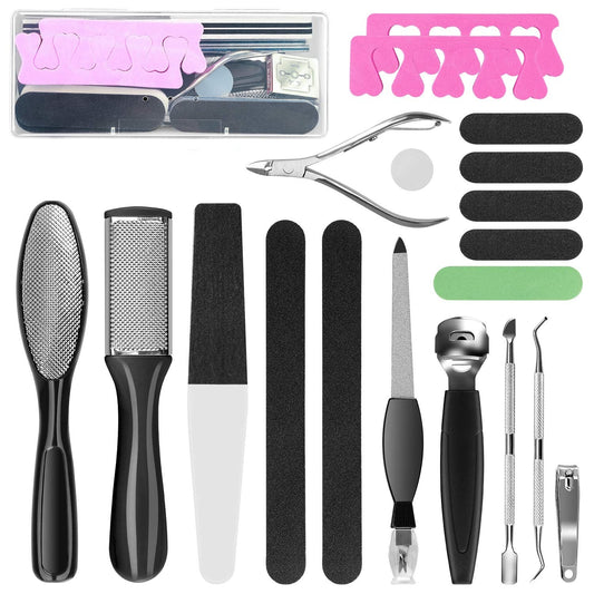 Pedicure Kit 20 in 1 Black Stainless Steel Professional Pedicure Tools