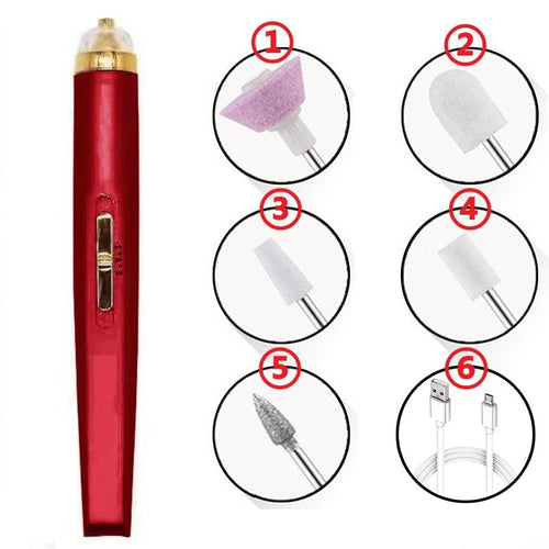 USB Professional Electric Pen-Shape Nail Grinder Machine LED Nail Art