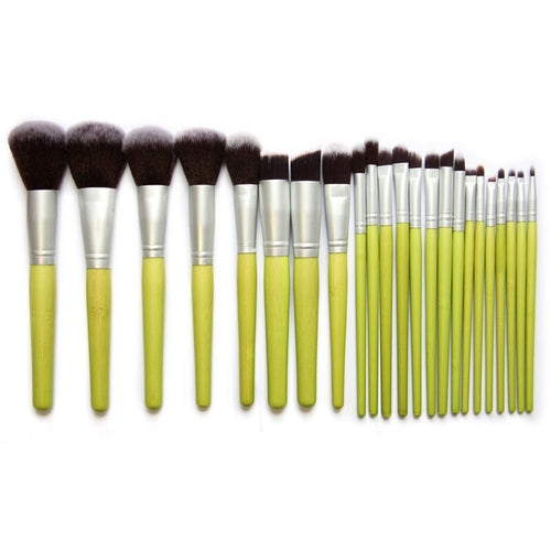 Green Bamboo Makeup Brushes Full Set Eco-friendly Powder Blush