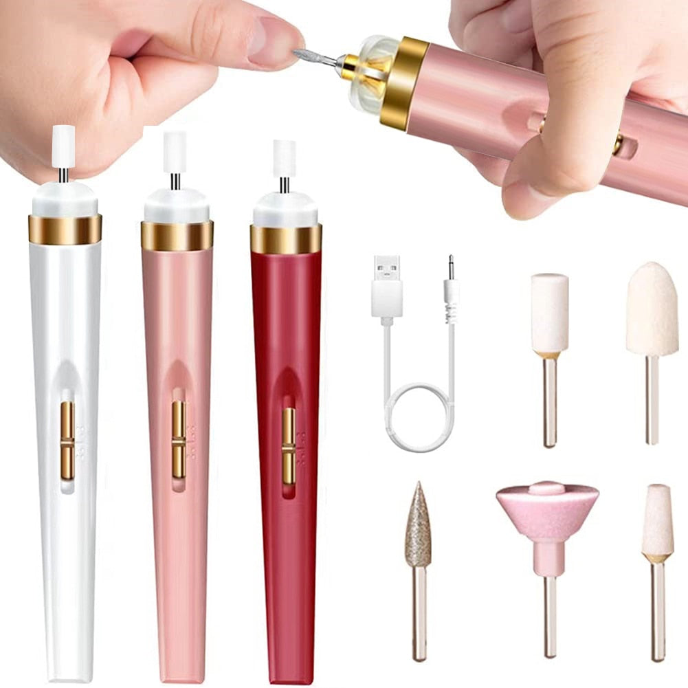 USB Professional Electric Pen-Shape Nail Grinder Machine LED Nail Art