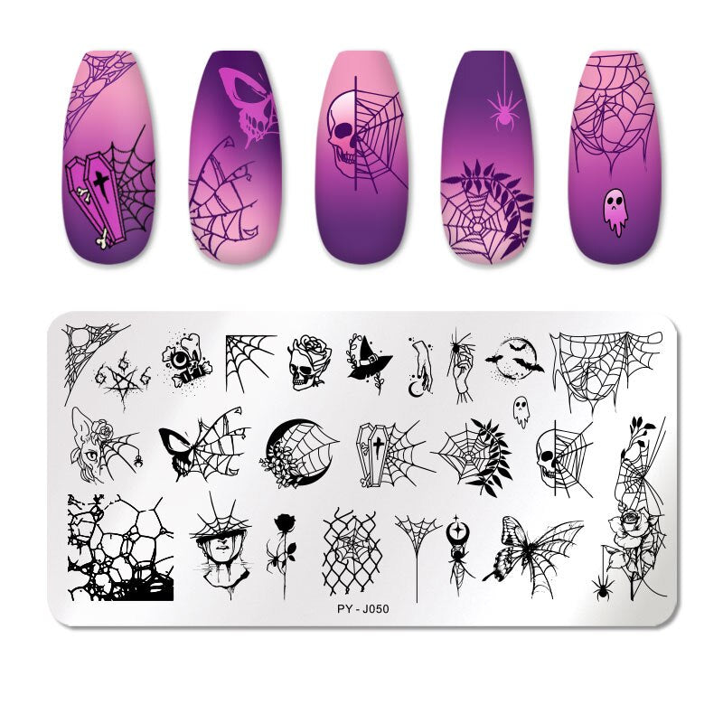 PICT YOU Halloween Nail Stamping Plates Snowflake Festival Pattern Nail Art Image Plates Nail Art Stencil Nail Template Plate