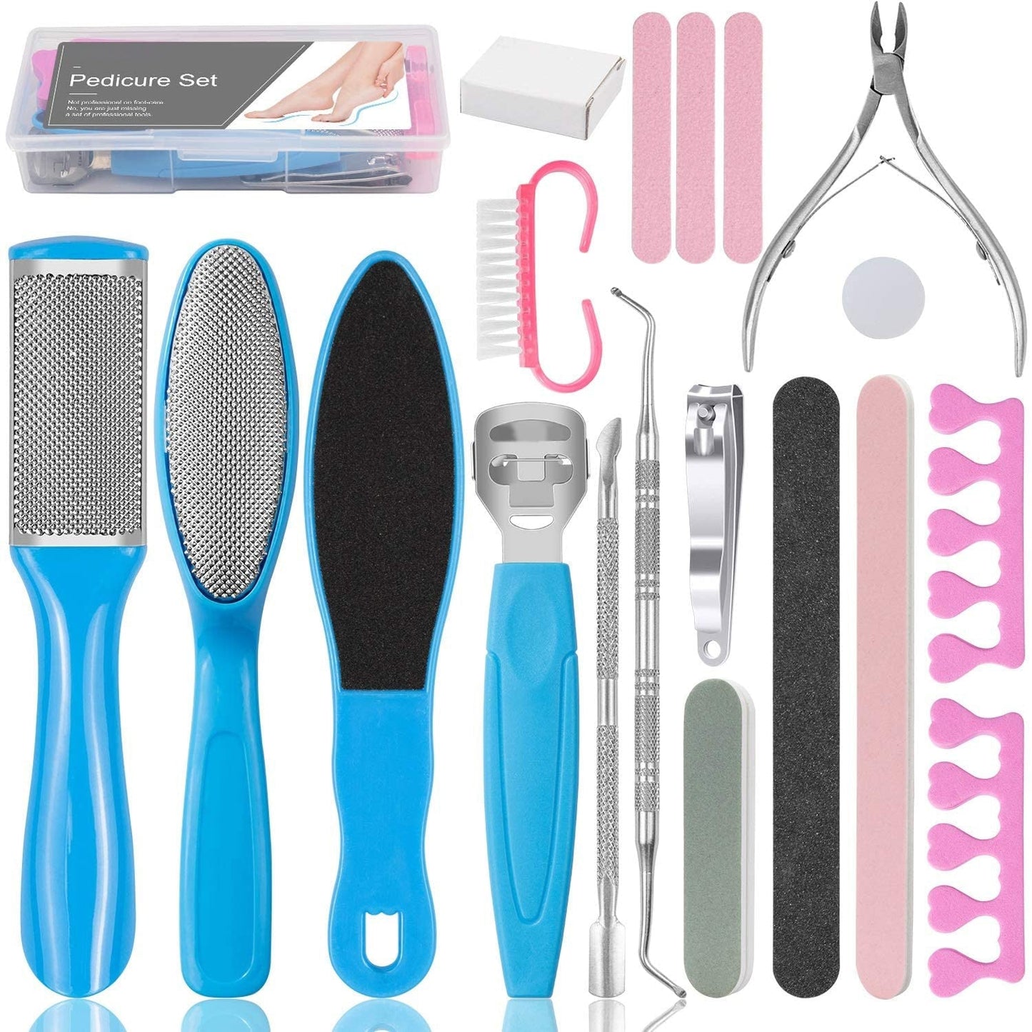 20 in 1 Foot Files Professional Pedicure Tools Set Foot Callus Remover