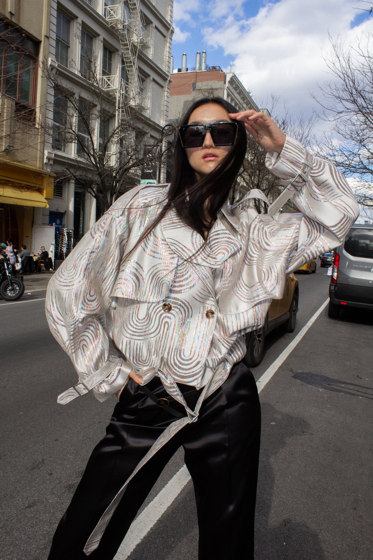 Jacqueline Bomber Jacket in Beige