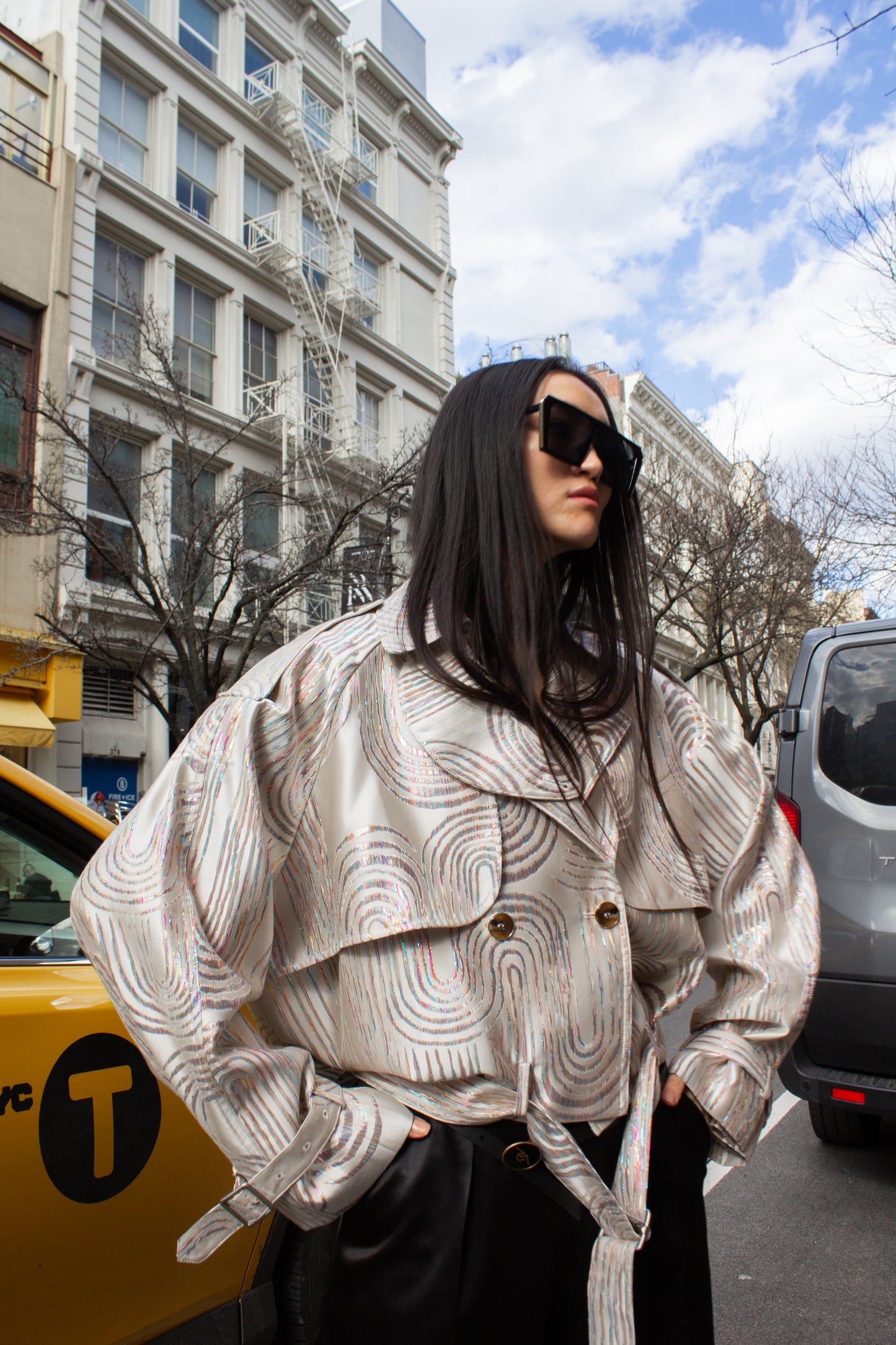 Jacqueline Bomber Jacket in Beige