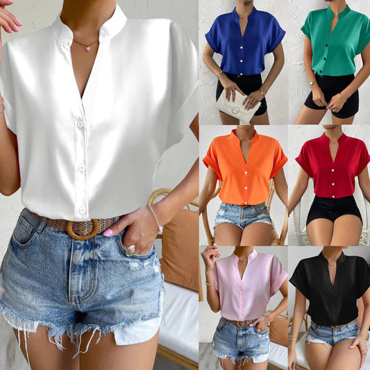 V-neck Blouse Women's Wear