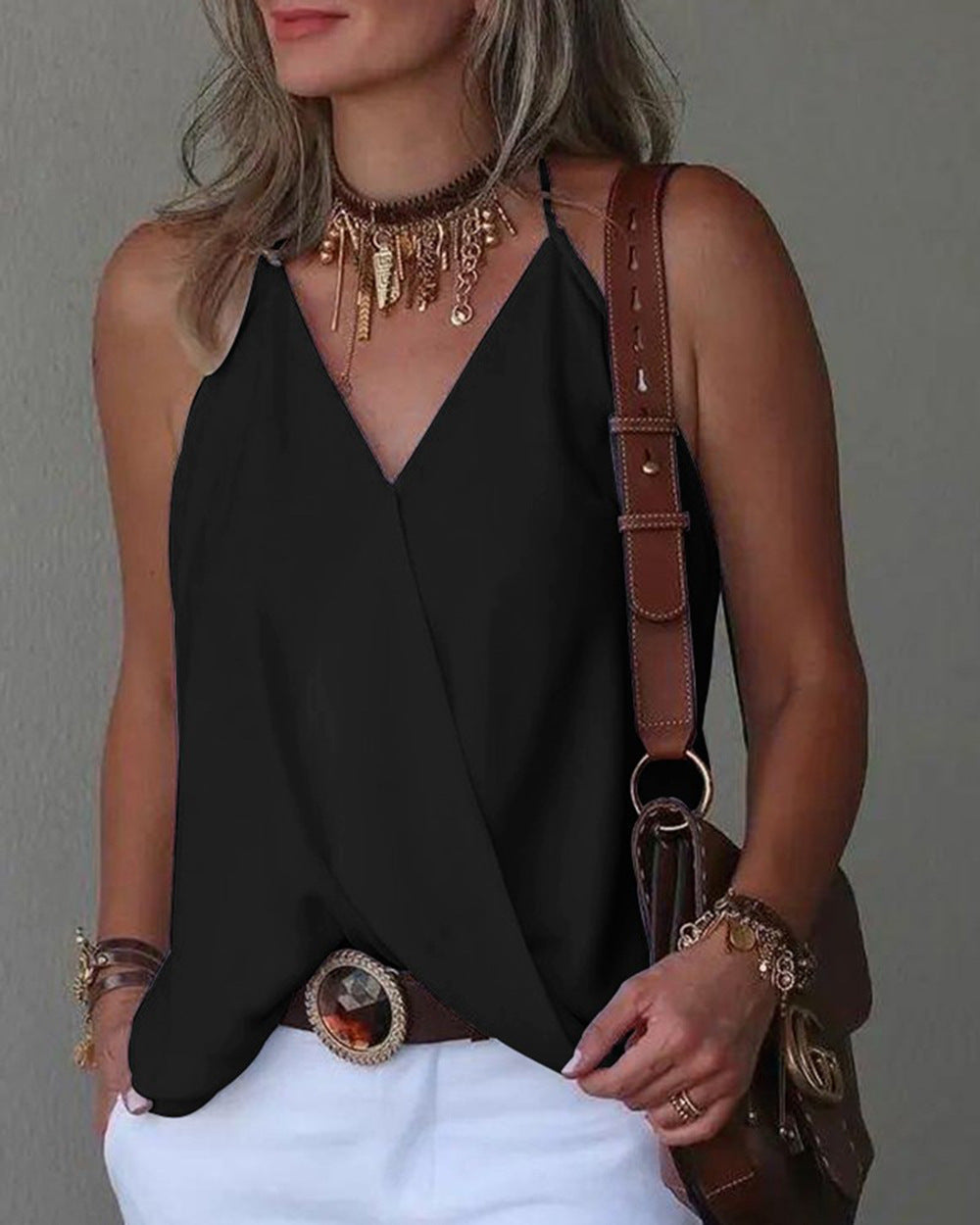 Loose Casual V-neck Tank Top