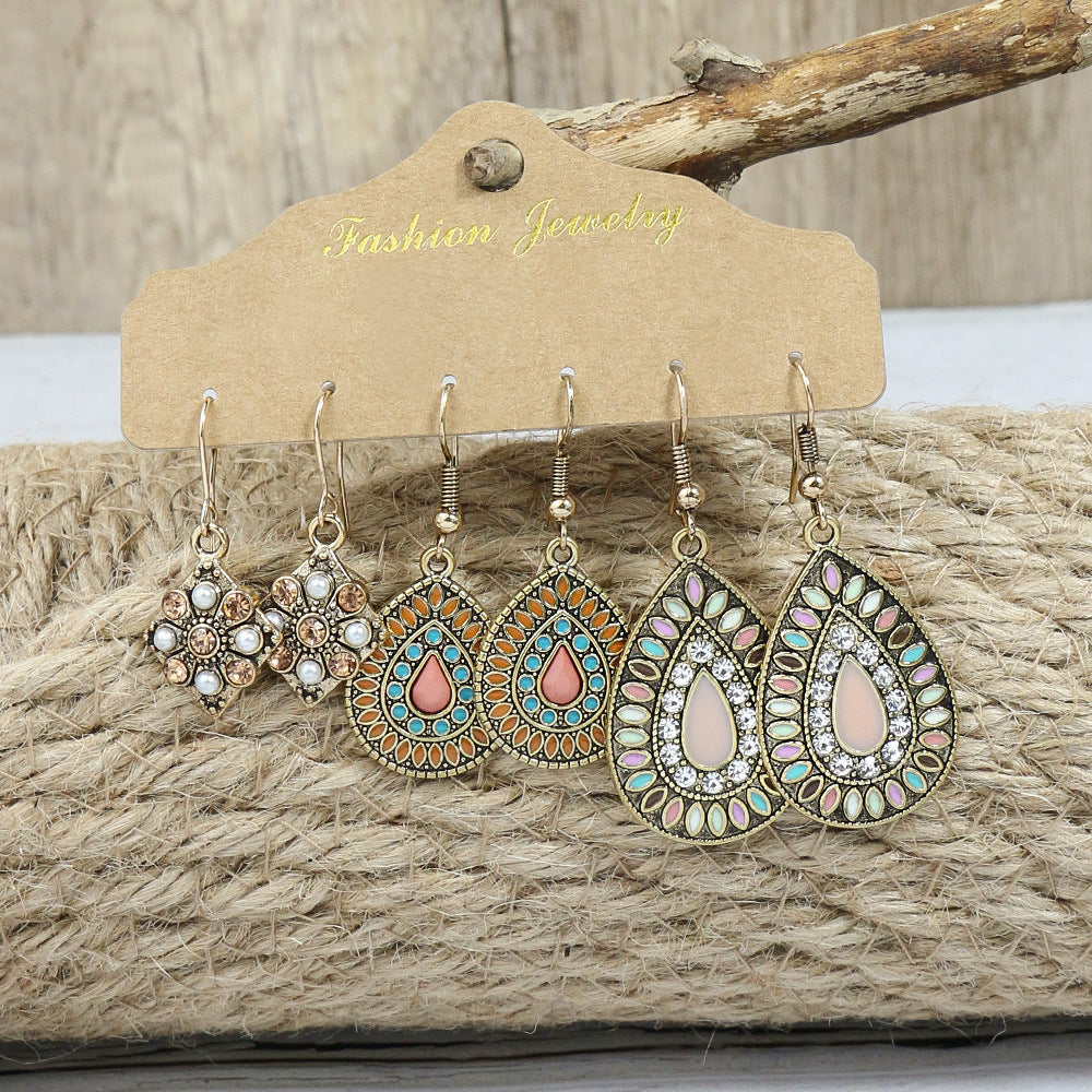 Retro Fashion Minimalism Frosty Style Earrings Round Hollow