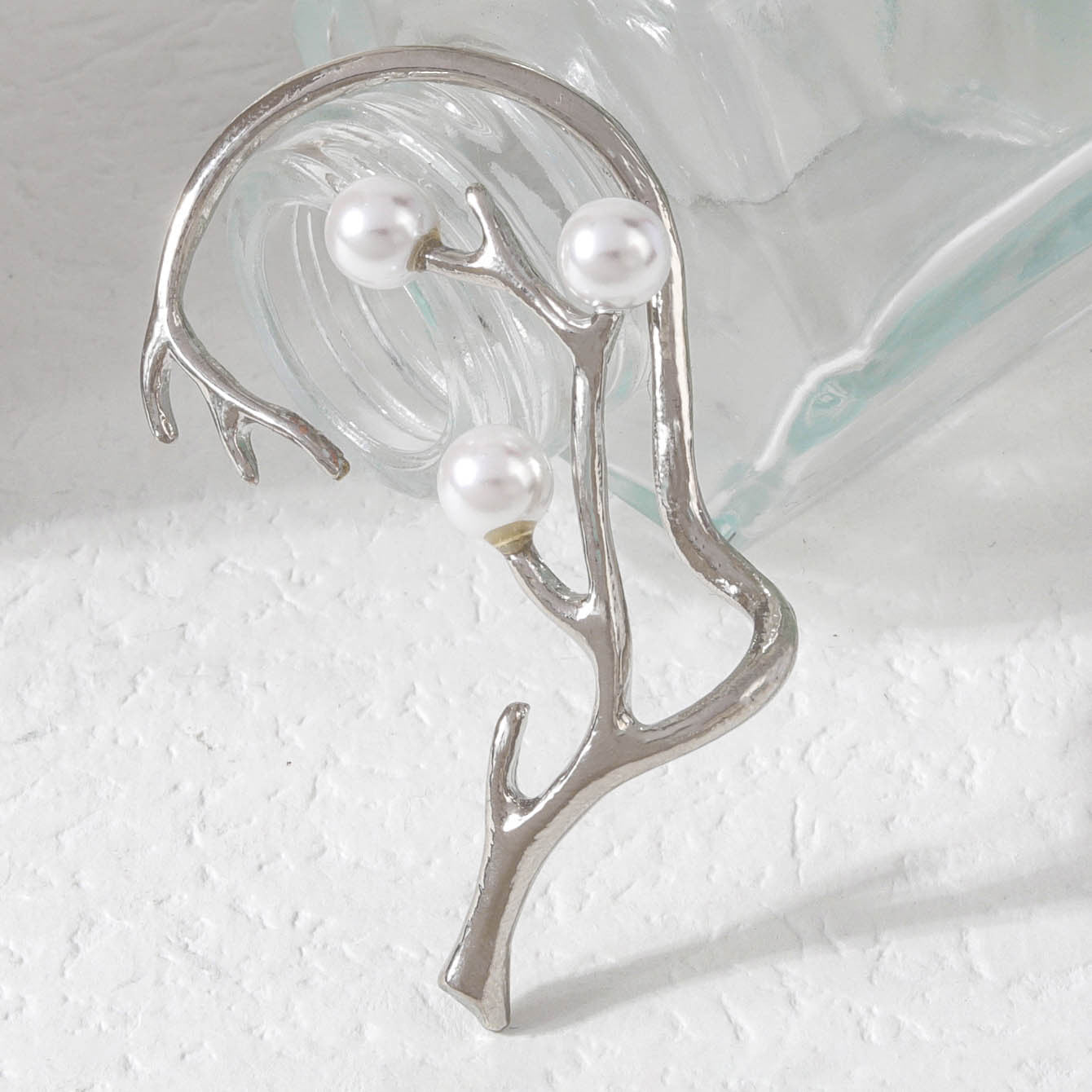 Ear Clip Around Ear Antlers Female Elf Pearl