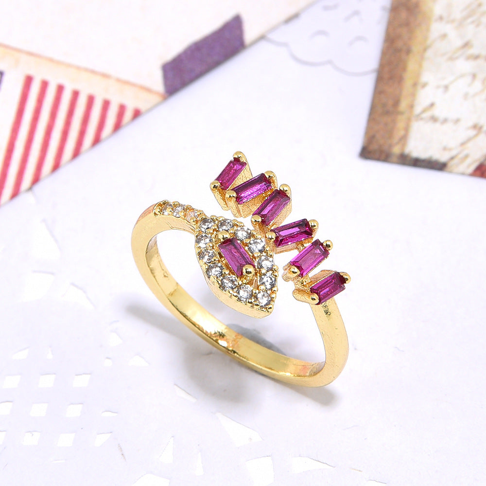 Women's Double Ladder Zircon Ring