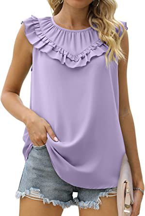 Sleeveless Chiffon Blouse with Elegant Pleats