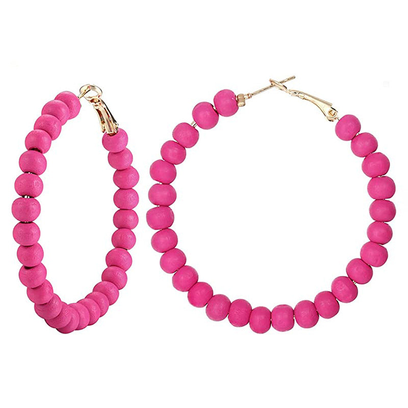 Set Rose Red Geometric All-match Earrings For Women