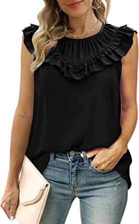 Sleeveless Chiffon Blouse with Elegant Pleats