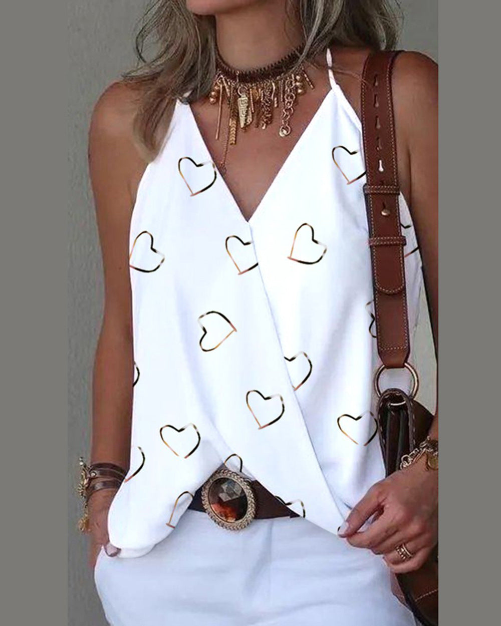 Loose Casual V-neck Tank Top