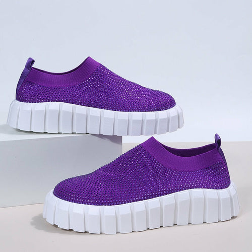 2022 Bling Bling Female Mesh Platform Vulcanized Shoes