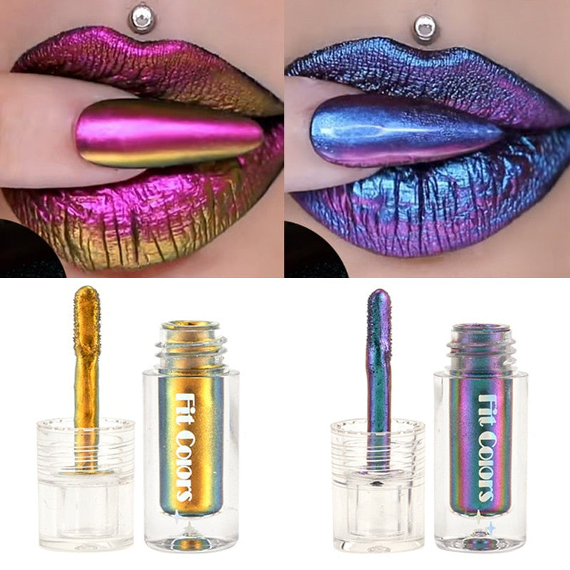 Green Blue Shiny Metallic Optical Chameleons Lip Gloss Glossy Face Decor Liquid Eyeshadow Lipstick Glitter Shimmer Cosmetic